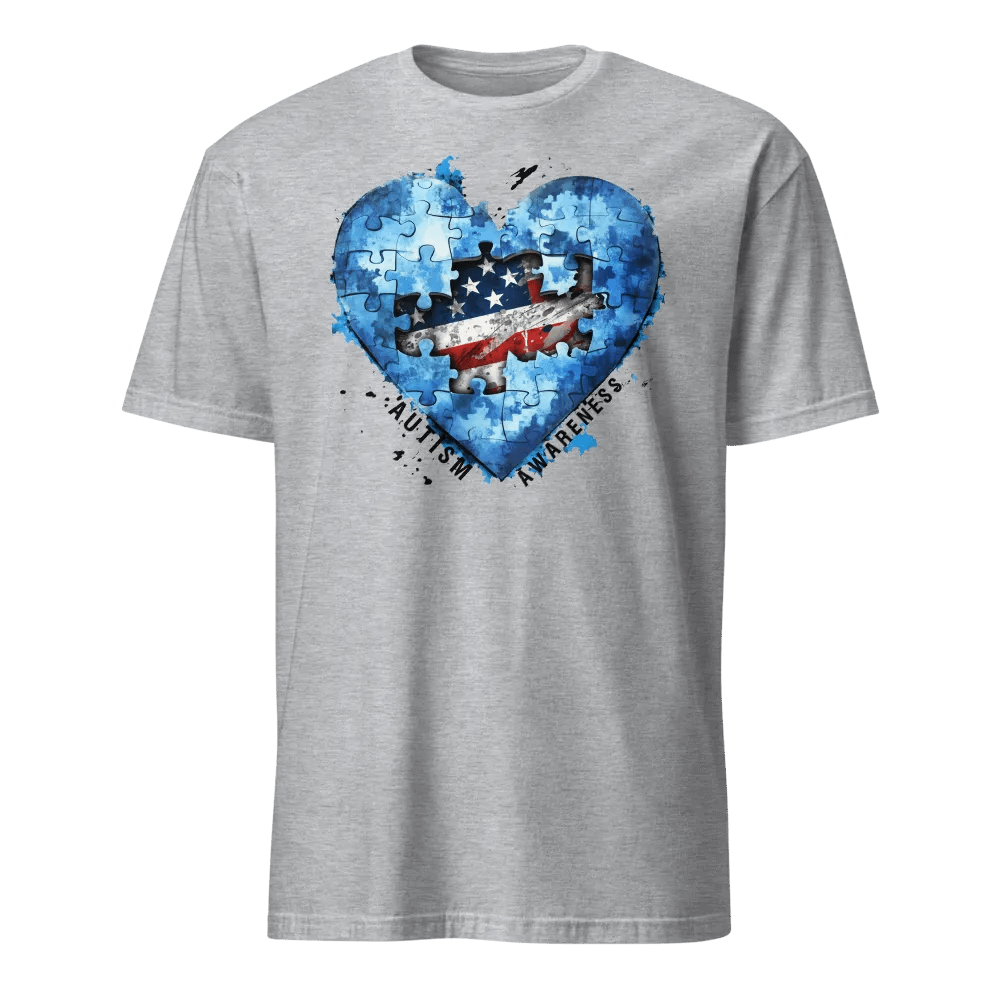 Autism Heart Puzzle American Flag