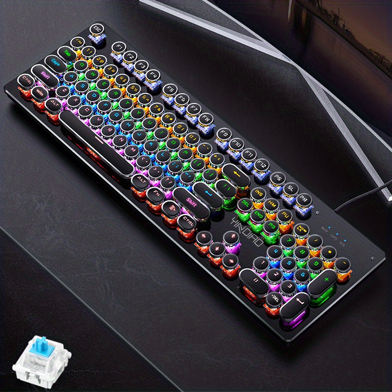 YINDIAO Gaming\u002Foffice mechanical keyboard, wired USB plug, keys with various lighting effects