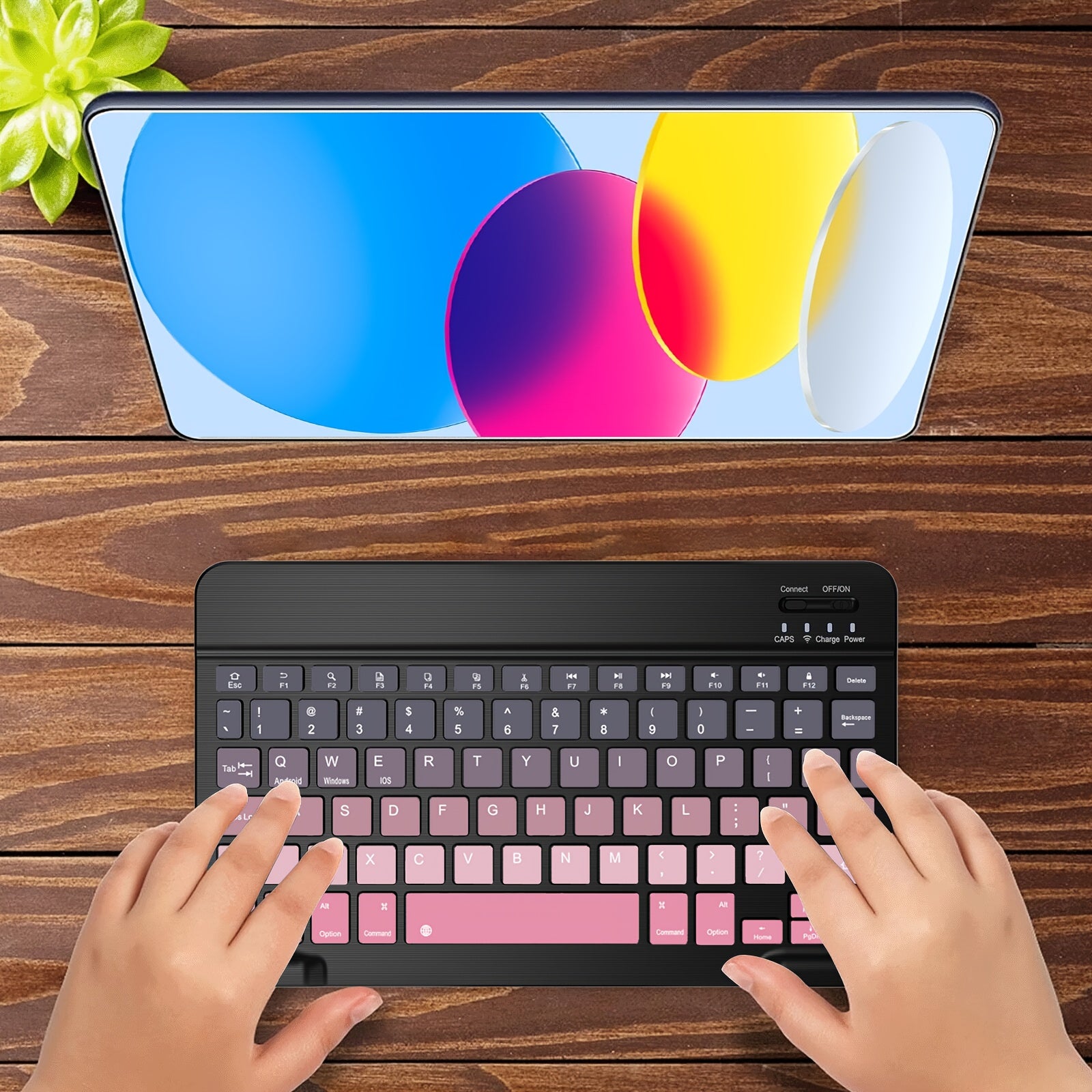 Ultra-Slim Rechargeable Bluetooth Keyboard Portable Compact Wireless Keyboard