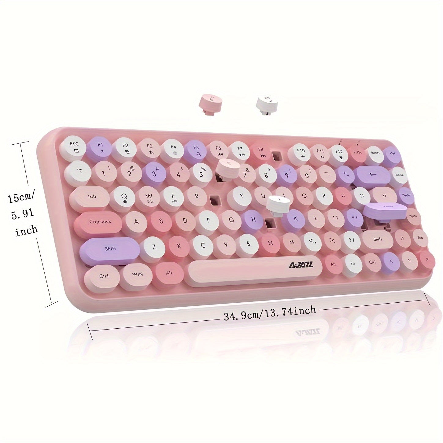 ZIYOULANG 308i Portable Lightweight Wireless Silent Keyboard Mini 84Keys Retro Design Desktop Aesthetics Suitable For Office, Home