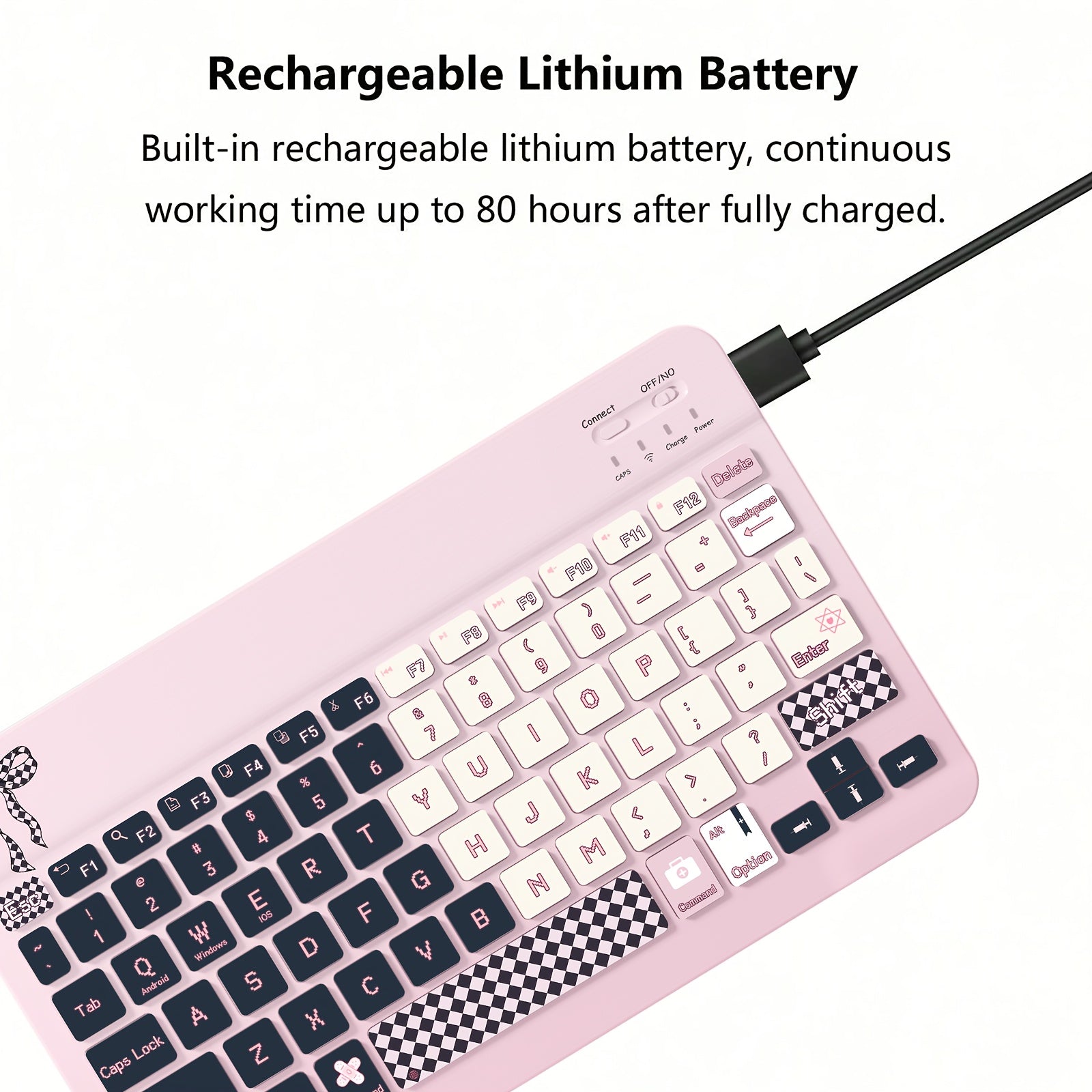 Ultra-Slim Rechargeable Wireless Keyboard Portable Compact Wireless Keyboard