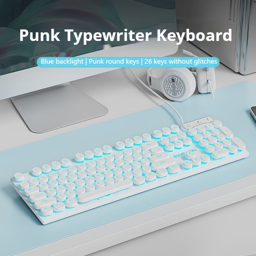 104-Key Gaming Keyboard EWEADN Retro Punk Gaming Keyboard 104-Key | Wired USB