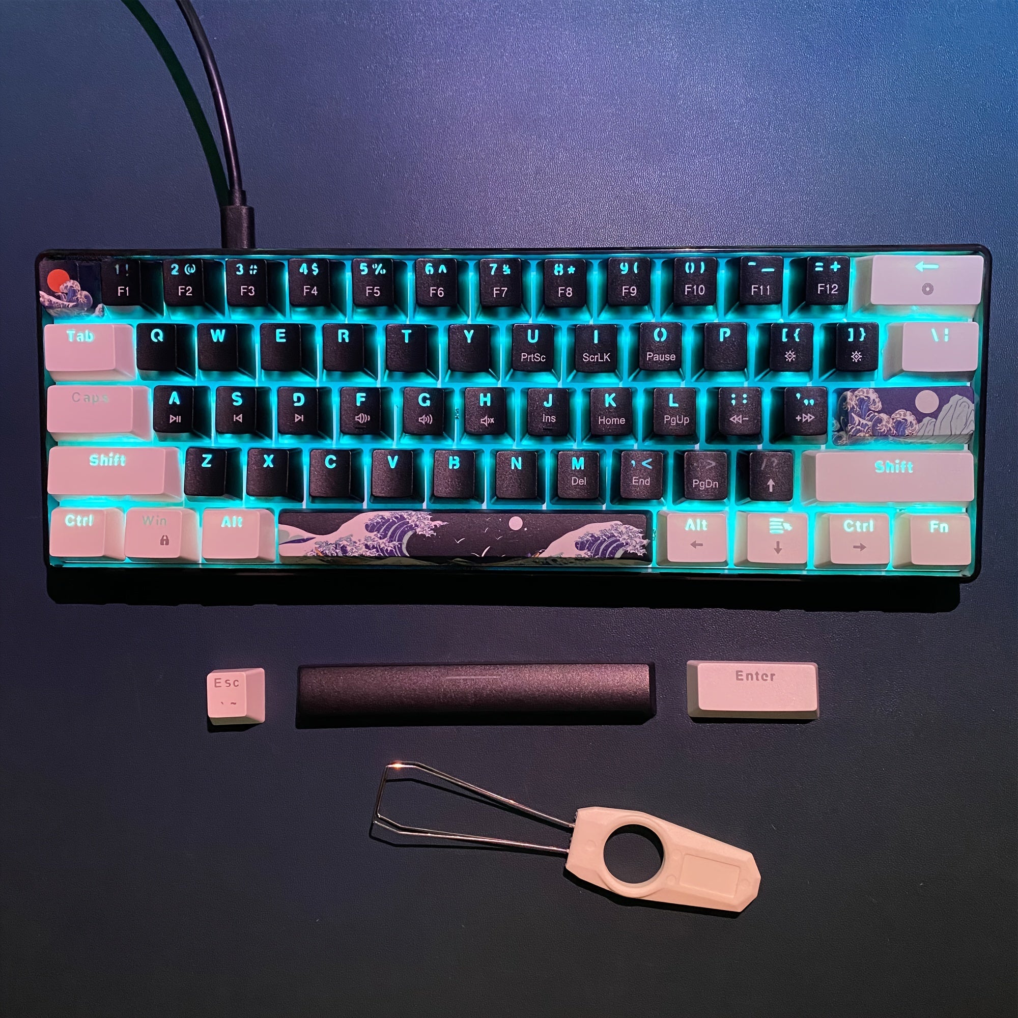 60% Mechanical Gaming Keyboard 1pc 60% Mechanical Gaming Keyboard HXSJ Ergonomic 60% Mechanical Gaming Keyboard