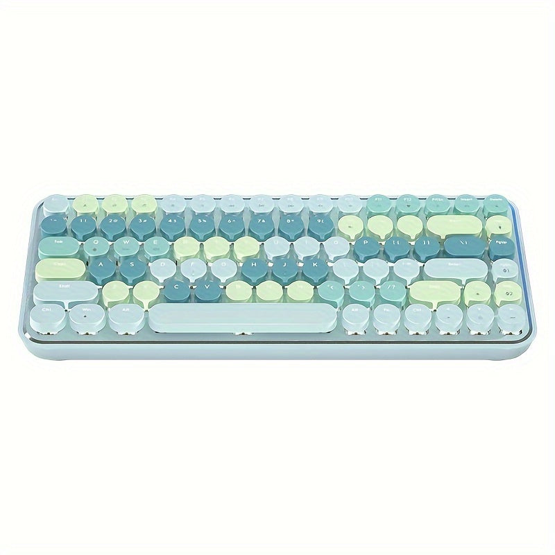 AJAZZ K840T Wireless Mechanical Keyboard Full Keys Punchless Round Keys Mac\u002FPC Gaming Office Triple Mode Connection