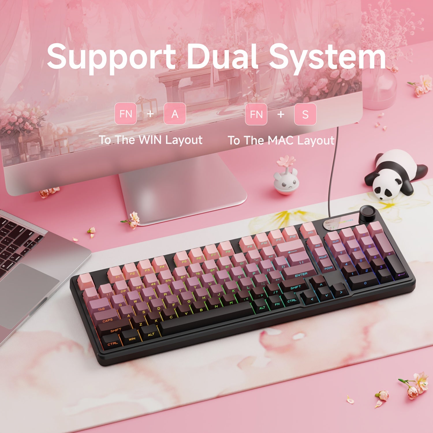 RGB Gaming Keyboard EWEADN V102 RGB Wired Gaming Keyboard - 99-Key Silent Mechanical-like Switches