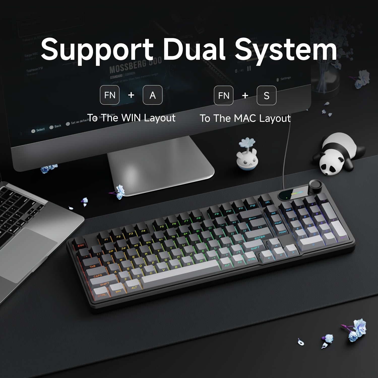 RGB Gaming Keyboard EWEADN V102 RGB Wired Gaming Keyboard - 99-Key Silent Mechanical-like Switches