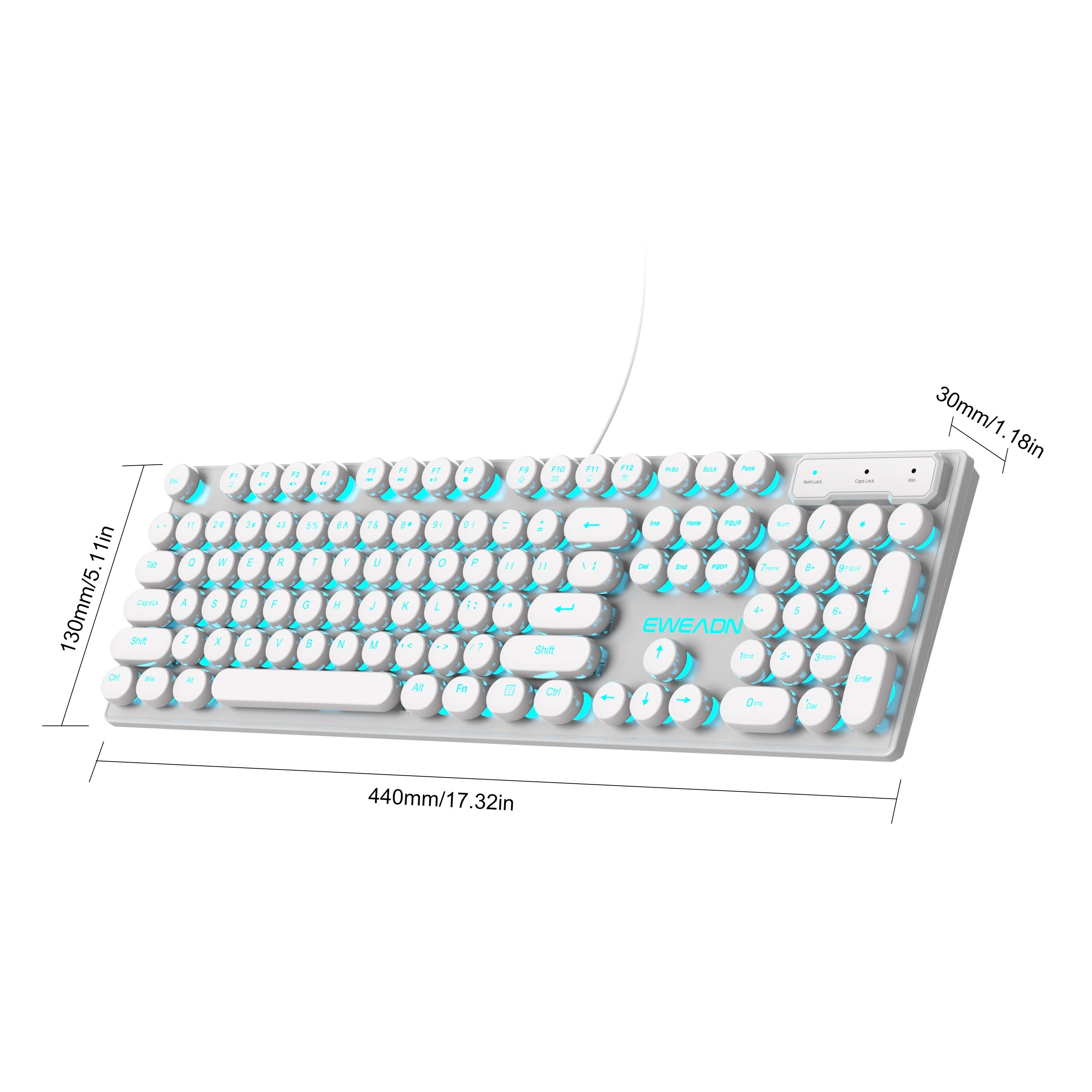 104-Key Gaming Keyboard EWEADN Retro Punk Gaming Keyboard 104-Key | Wired USB