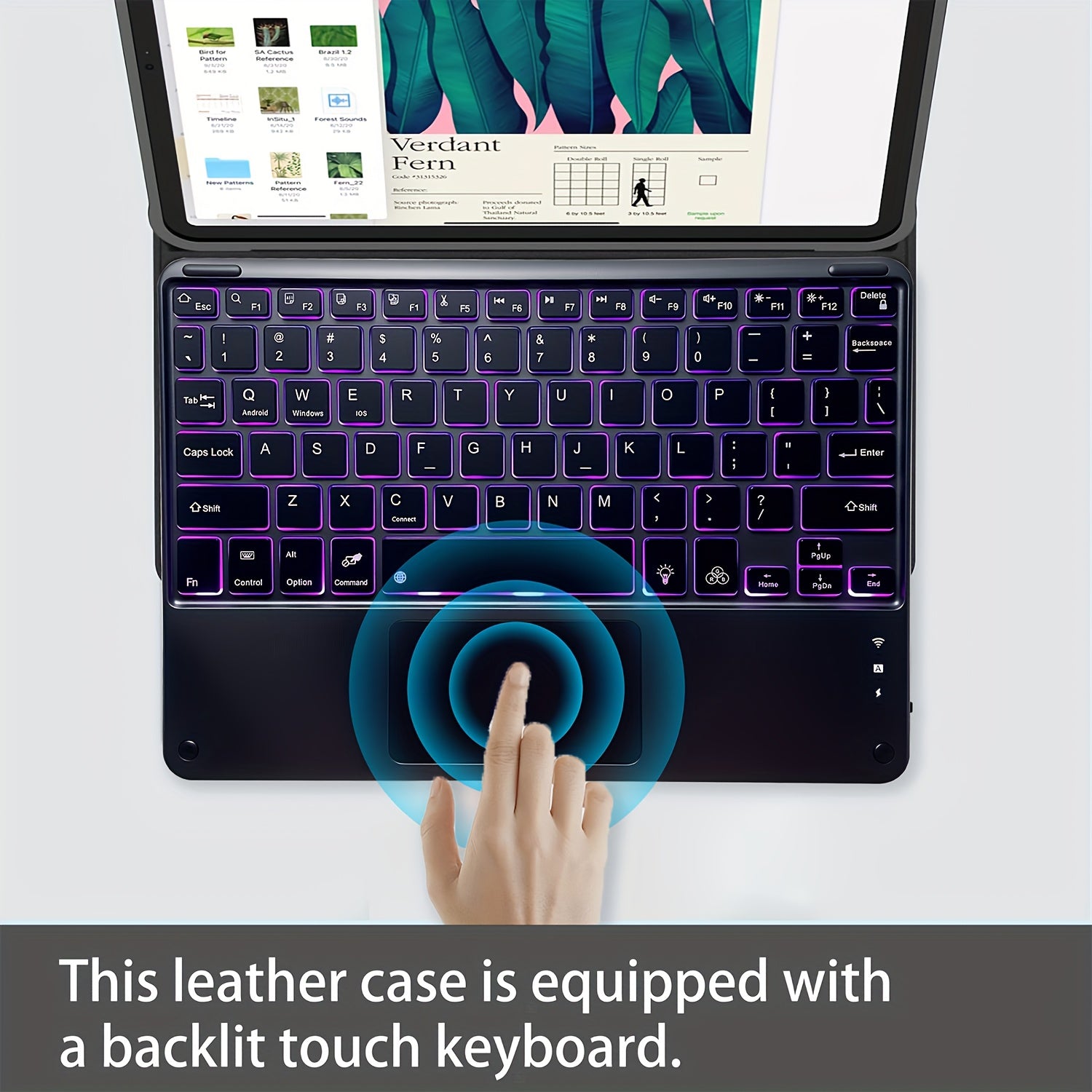 Ultra-thin RGB Wireless Keyboard Combo with Trackpad And Type-C Charging. Features A Keyboard