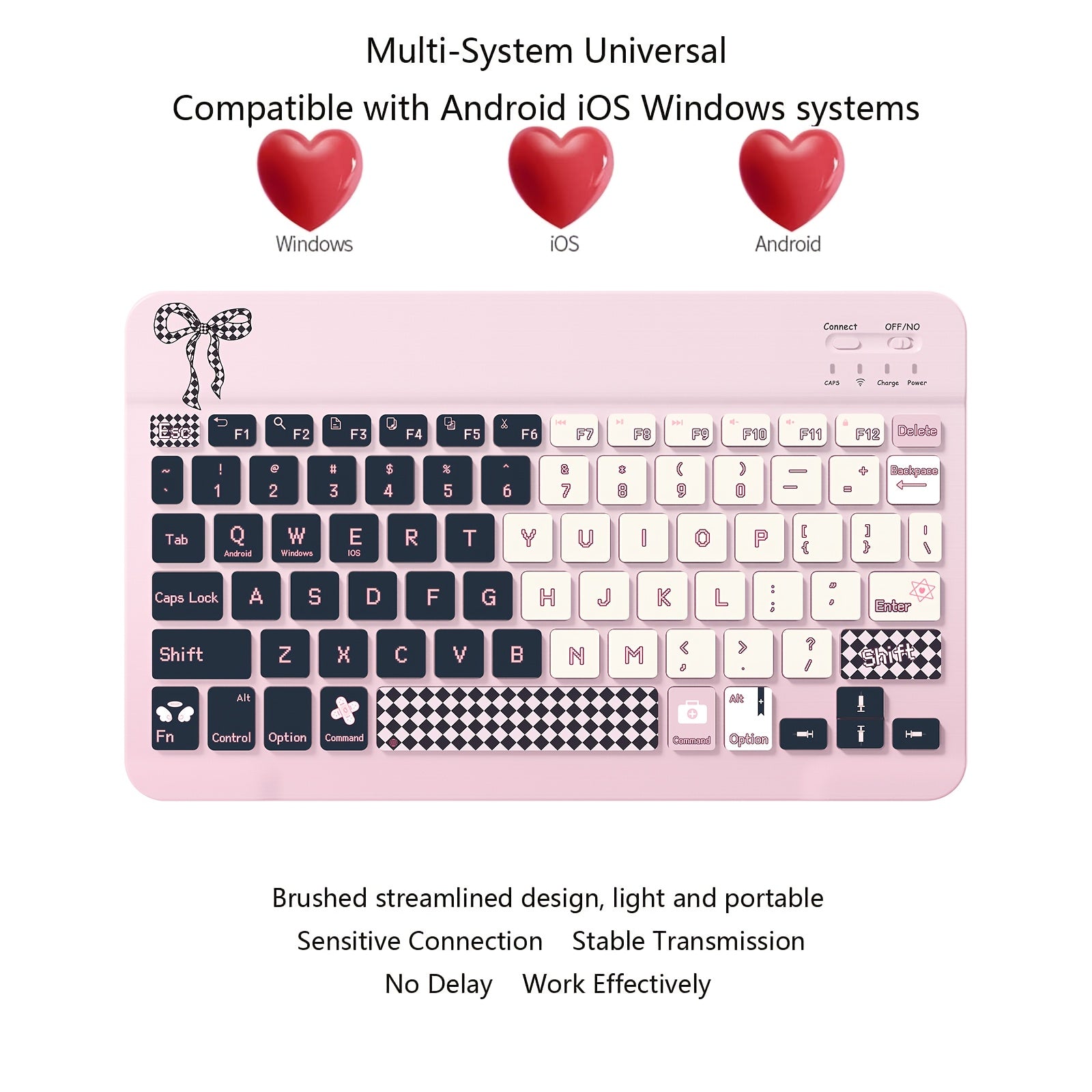 Ultra-Slim Rechargeable Wireless Keyboard Portable Compact Wireless Keyboard
