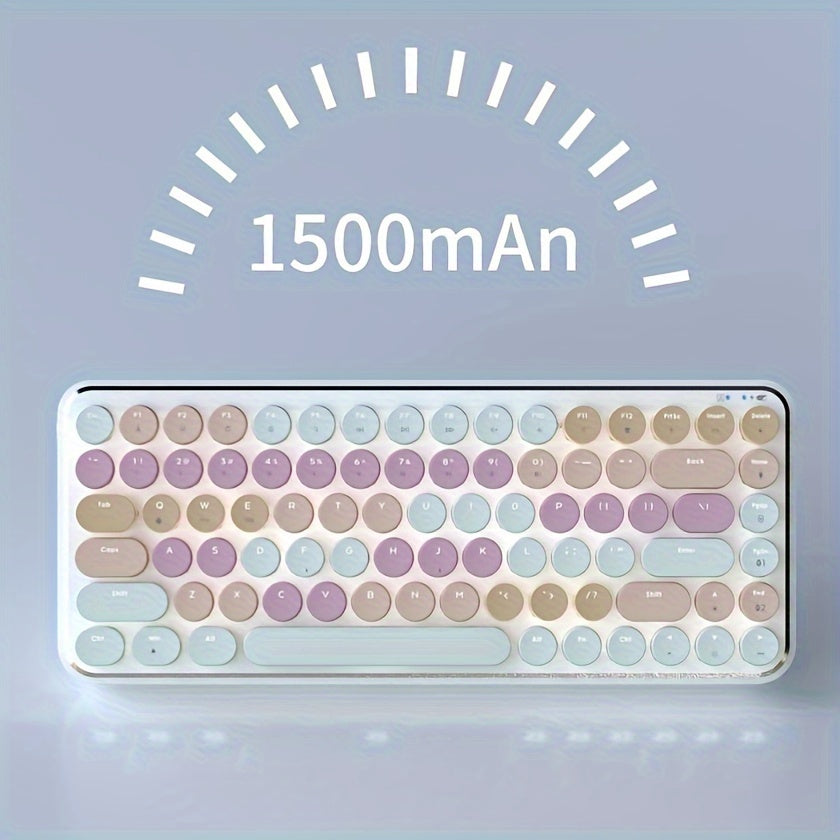 AJAZZ K840T Wireless Mechanical Keyboard Full Keys Punchless Round Keys Mac\u002FPC Gaming Office Triple Mode Connection