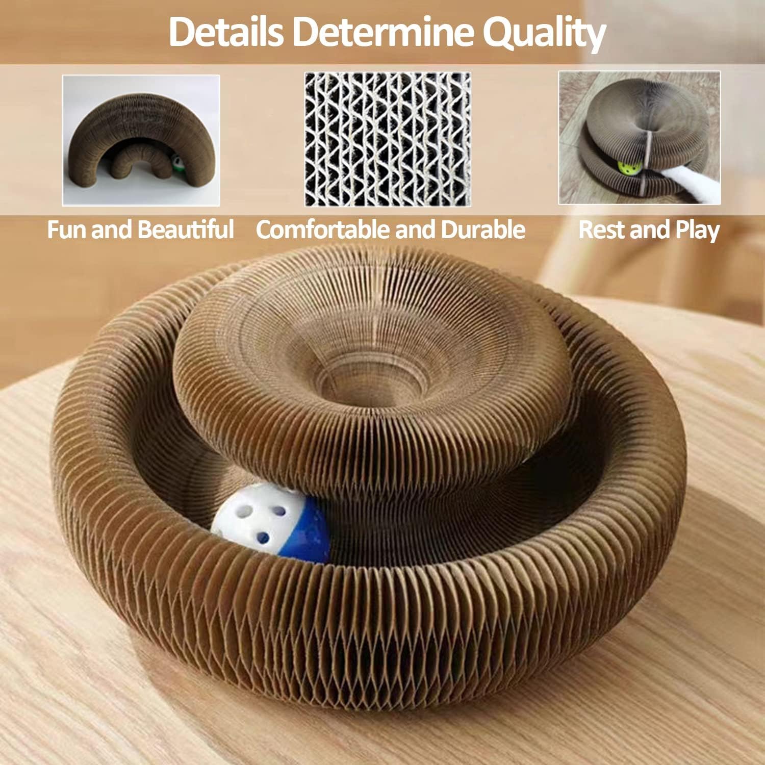 Kitty kurlz Magic Organ Cat Scratcher Board Cat Ball Adventure The Ultimate Interactive Mental Physical Exercise for Indoor Cats Toy
