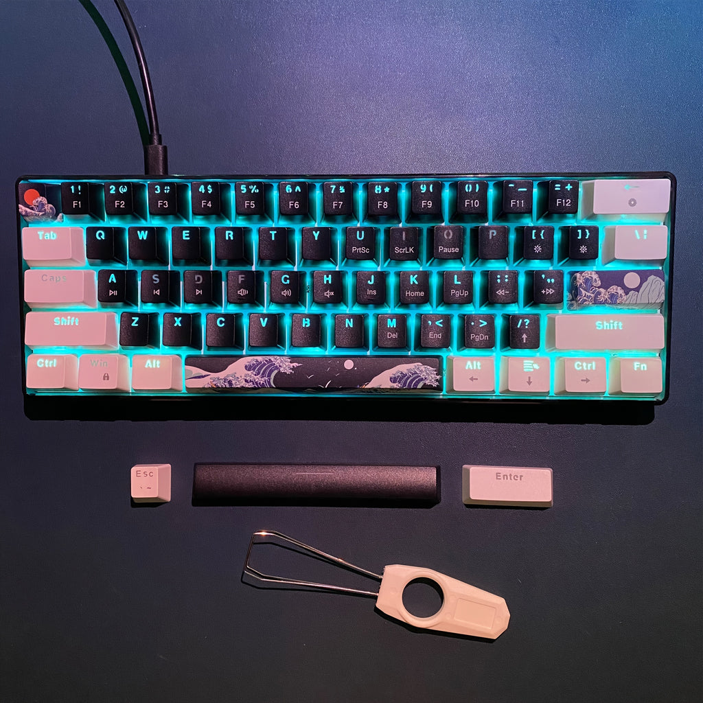 60% Mechanical Gaming Keyboard 1pc 60% Mechanical Gaming Keyboard HXSJ Ergonomic 60% Mechanical Gaming Keyboard