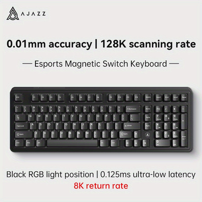 AJAZZ AK980 MAX HE 8K - New Magnetic Switch Type-C Wired Gaming Keyboard with Upgraded Membrane Mechanical Keycaps
