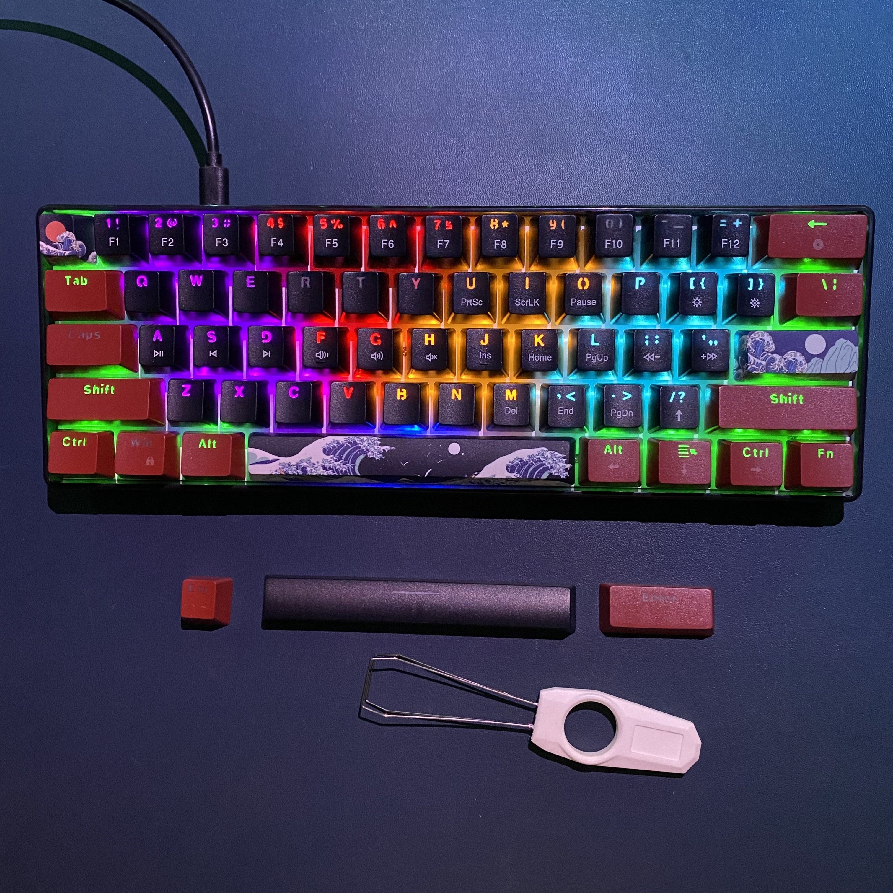 60% Mechanical Gaming Keyboard 1pc 60% Mechanical Gaming Keyboard HXSJ Ergonomic 60% Mechanical Gaming Keyboard
