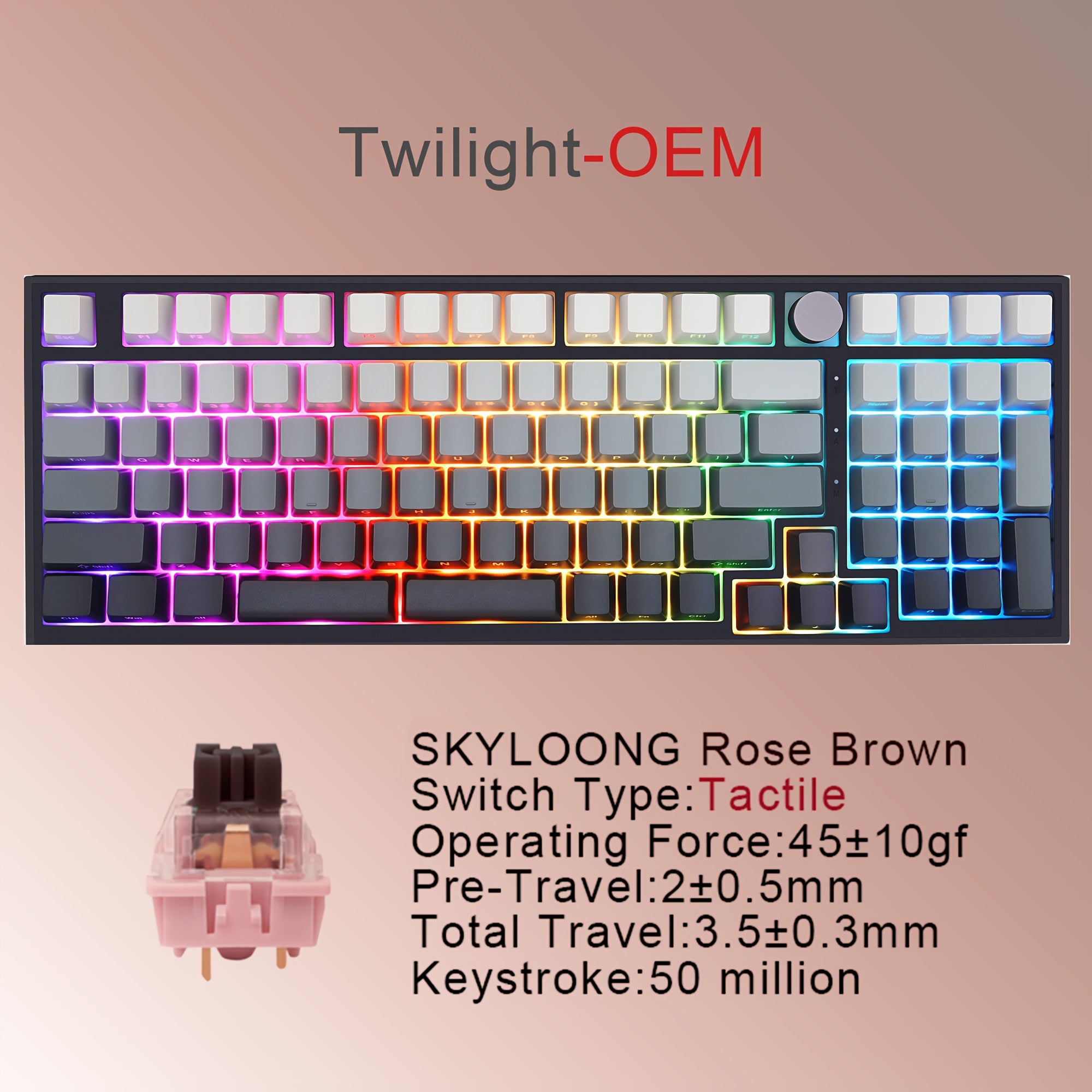 GK980 QMK\u002FVIA Wired Gaming Keyboard with 95% Layout, Silent Switches