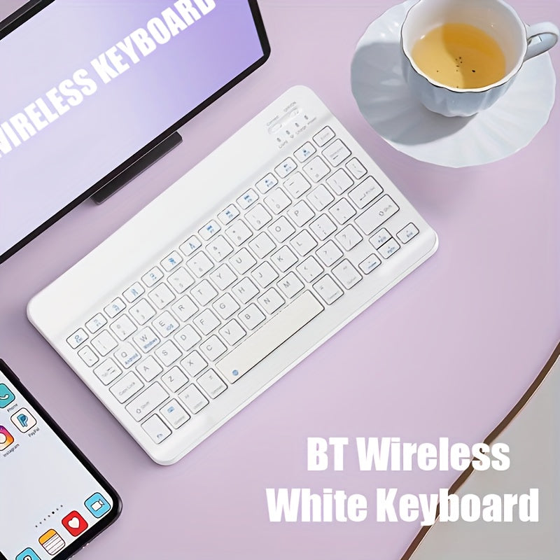 Ultra-Thin Wireless Keyboard, Portable Mini Wireless Keyboard, Rechargeable Keyboard Suitable for iPad Tablet Laptop Smartphone