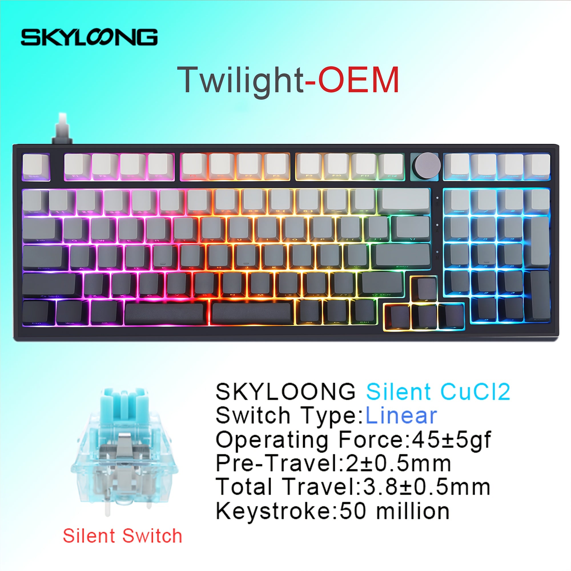 GK980 QMK\u002FVIA Wired Gaming Keyboard with 95% Layout, Silent Switches