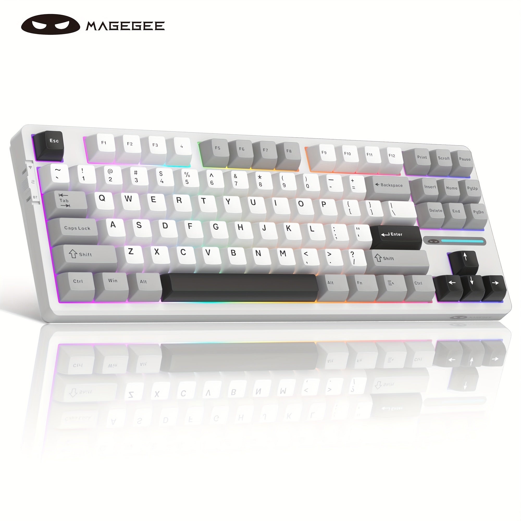 MageGee LIGHT87 Wireless Creamy Keyboard, Gasket Structure, RGB Backlit