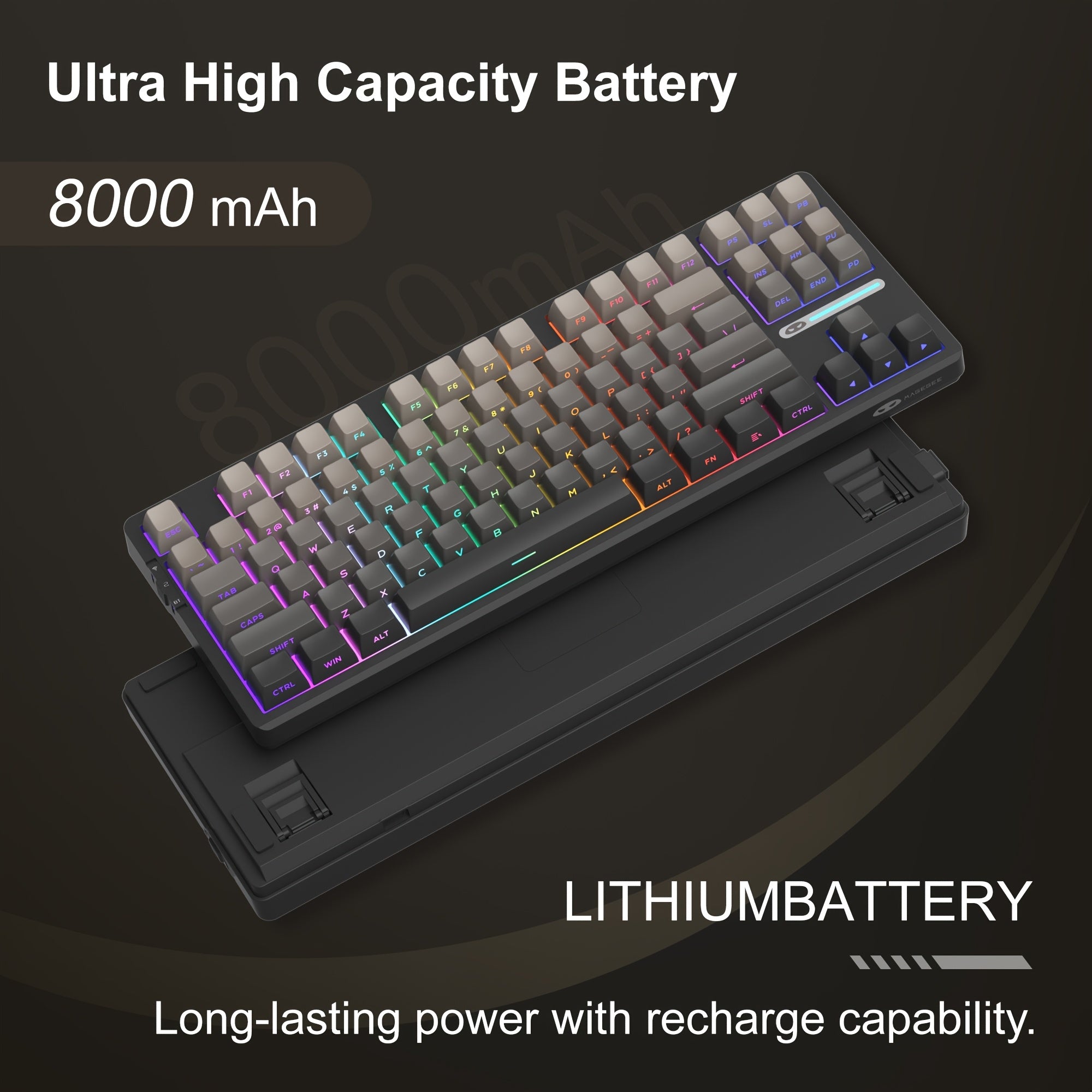 MageGee LIGHT87 Wireless Creamy Keyboard, Gasket Structure, RGB Backlit