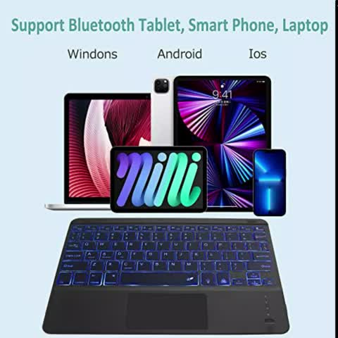 Ultra-thin RGB Wireless Keyboard with Trackpad