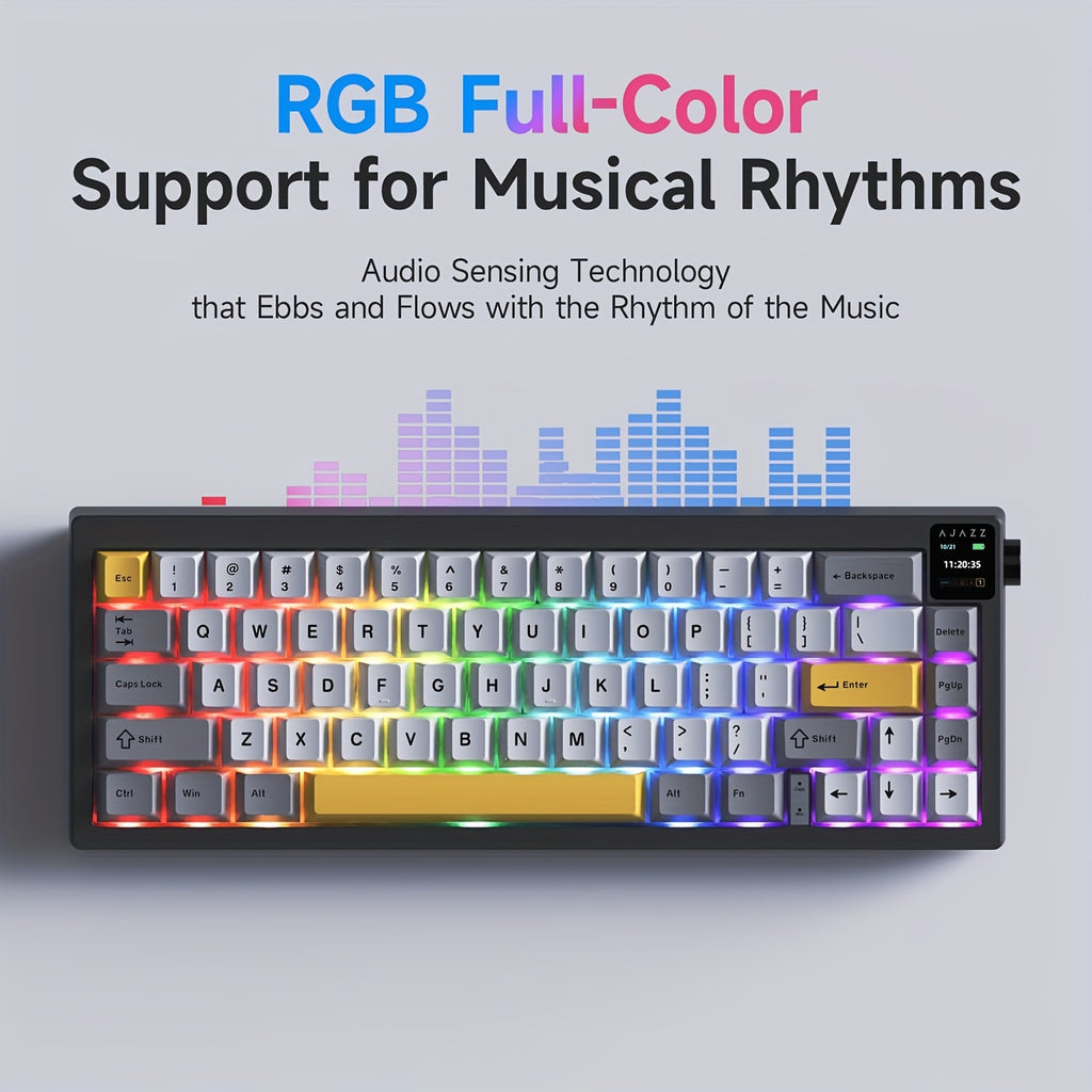 AK650 65% Compact Mechanical Gaming Keyboard with 3 Modes, Wireless Connectivity, 0.85\