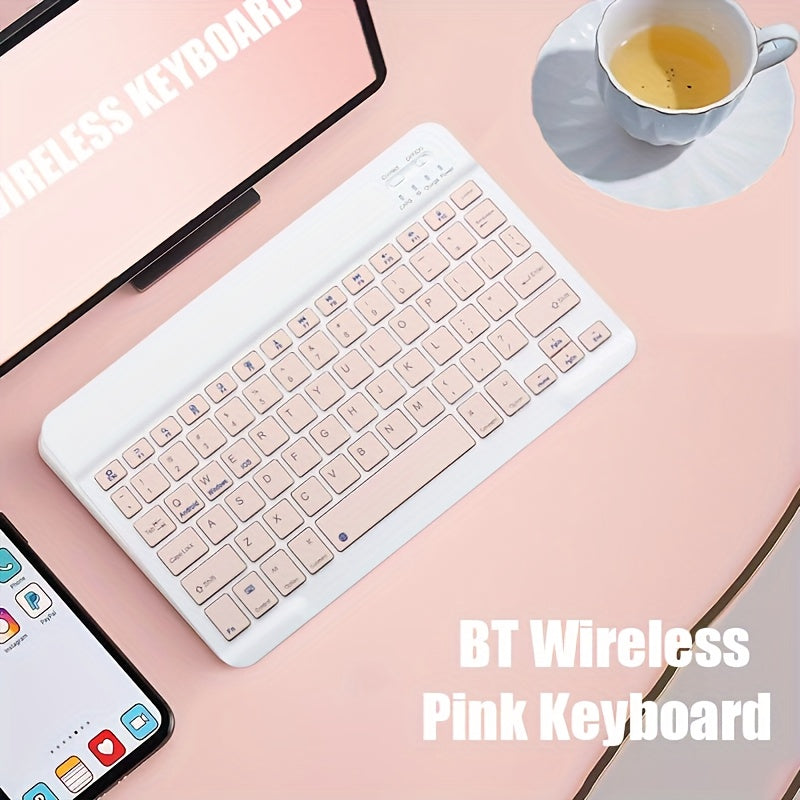 Ultra-Thin Wireless Keyboard, Portable Mini Wireless Keyboard, Rechargeable Keyboard Suitable for iPad Tablet Laptop Smartphone