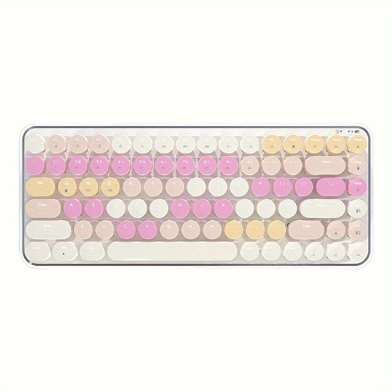 AJAZZ K840T Wireless Mechanical Keyboard Full Keys Punchless Round Keys Mac\u002FPC Gaming Office Triple Mode Connection