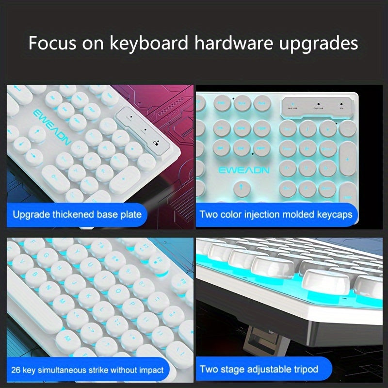 104-Key Gaming Keyboard EWEADN Retro Punk Gaming Keyboard 104-Key | Wired USB