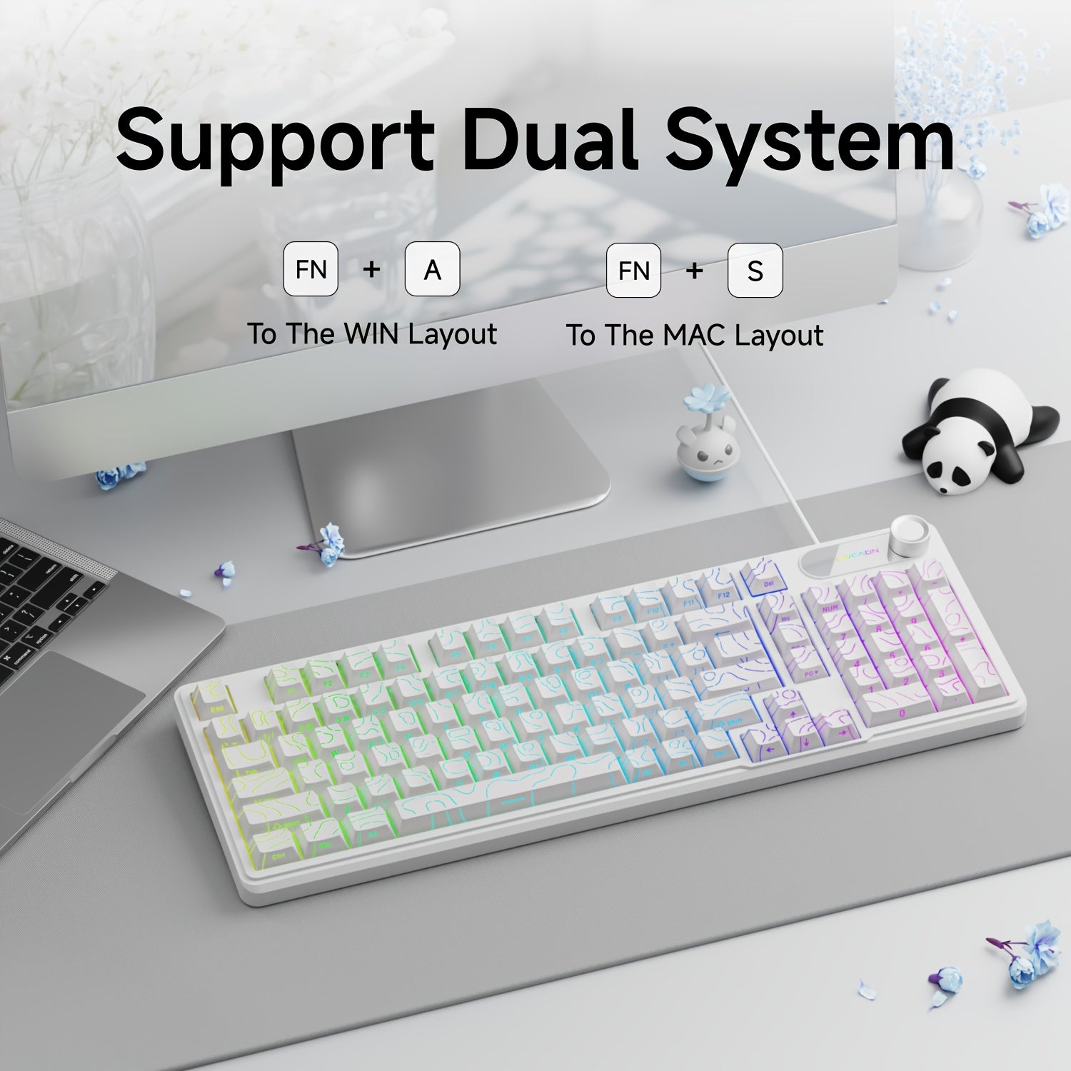 RGB Gaming Keyboard EWEADN V102 RGB Wired Gaming Keyboard - 99-Key Silent Mechanical-like Switches