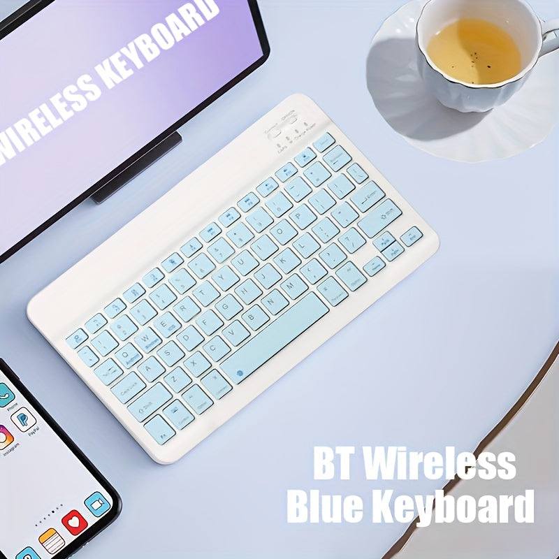 Ultra-Thin Wireless Keyboard, Portable Mini Wireless Keyboard, Rechargeable Keyboard Suitable for iPad Tablet Laptop Smartphone
