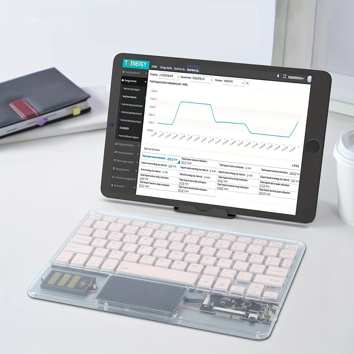 Ultra-Slim Wireless Keyboard 7 Colors Backlit Portable Mini Wireless Rechargeable for Apple for ipad for iphone for samsung Tablet Phone Smartphone IOS Android Windows - Transparent