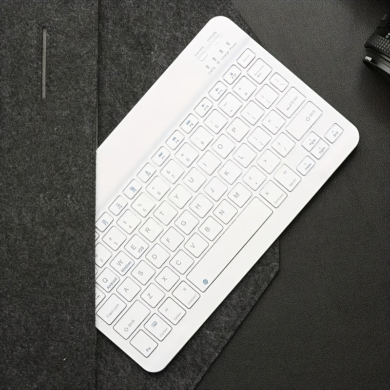 10-Inch Portable Wireless Keyboard, Ultra-Thin Rechargeable with USB-C Charging, Ambidextrous Design
