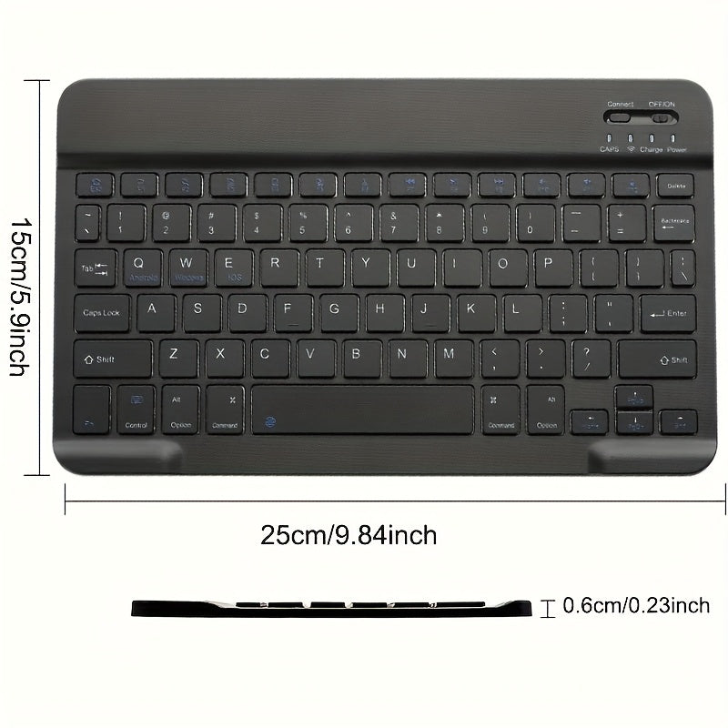 BT Connected Ultra-Thin Wireless Keyboard, Suitable for Computers\u002FTablets\u002FPhones\u002FOffice, Switchable Android\u002FWindows\u002FIOS Systems, Type C Rechargeable 10-inch Wireless Keyboard, Portable Tablet Keyboard