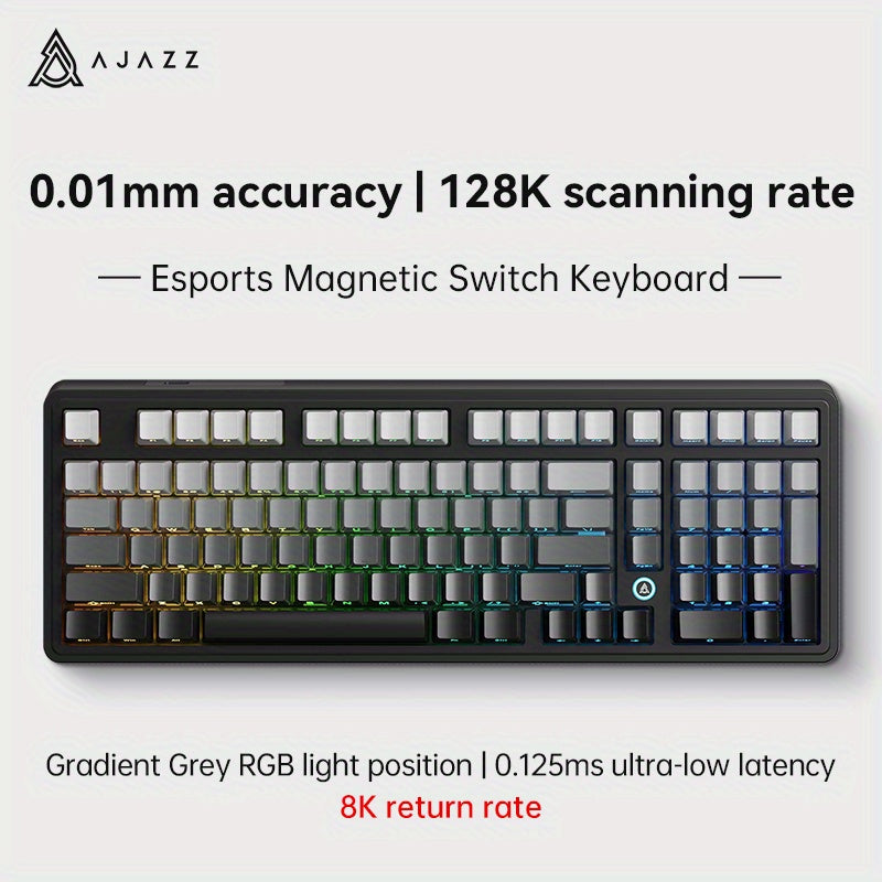 AJAZZ AK980 MAX HE 8K - New Magnetic Switch Type-C Wired Gaming Keyboard with Upgraded Membrane Mechanical Keycaps