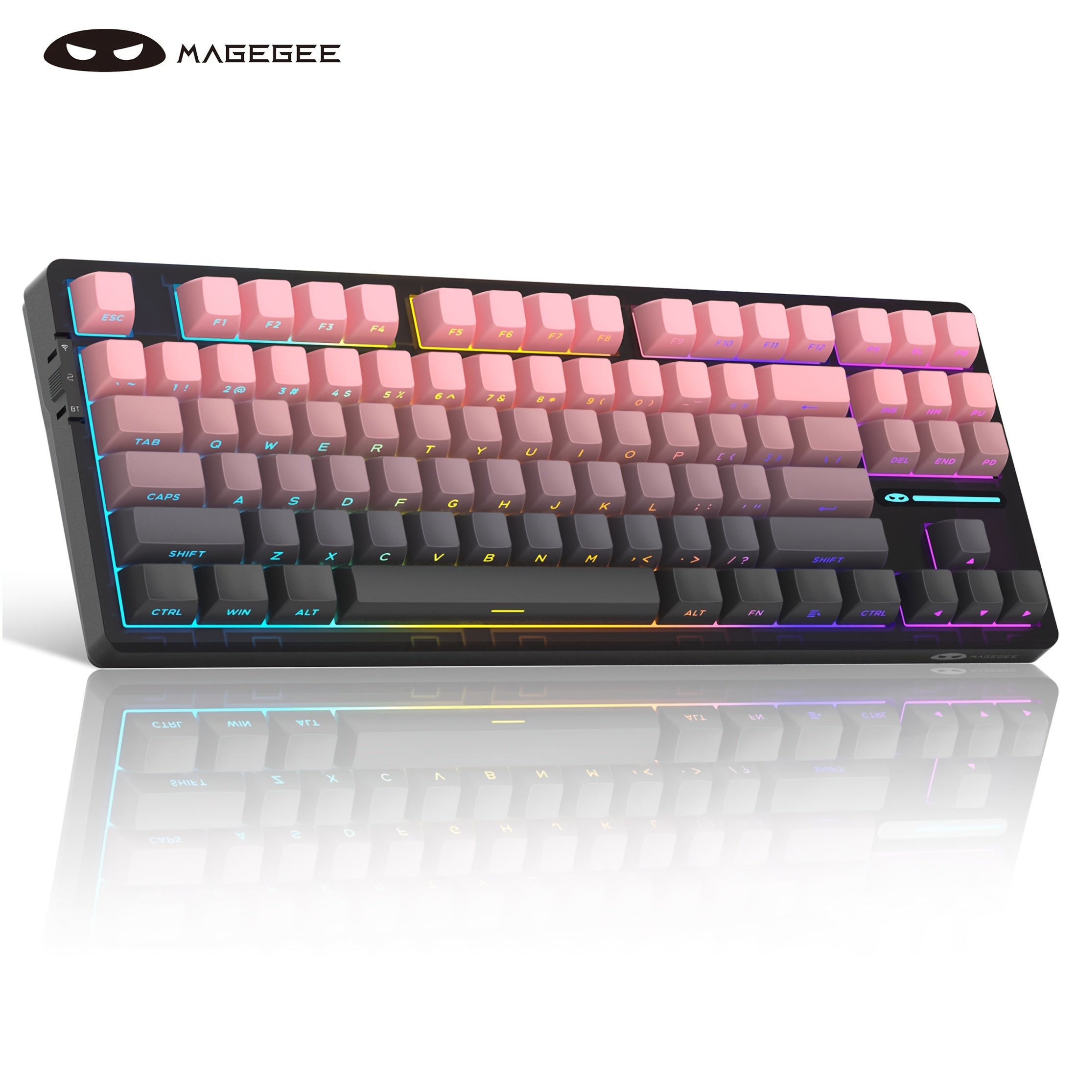 MageGee LIGHT87 Wireless Creamy Keyboard, Gasket Structure, RGB Backlit
