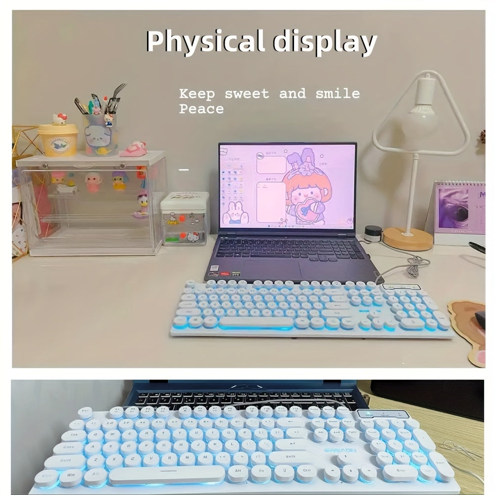 104-Key Gaming Keyboard EWEADN Retro Punk Gaming Keyboard 104-Key | Wired USB