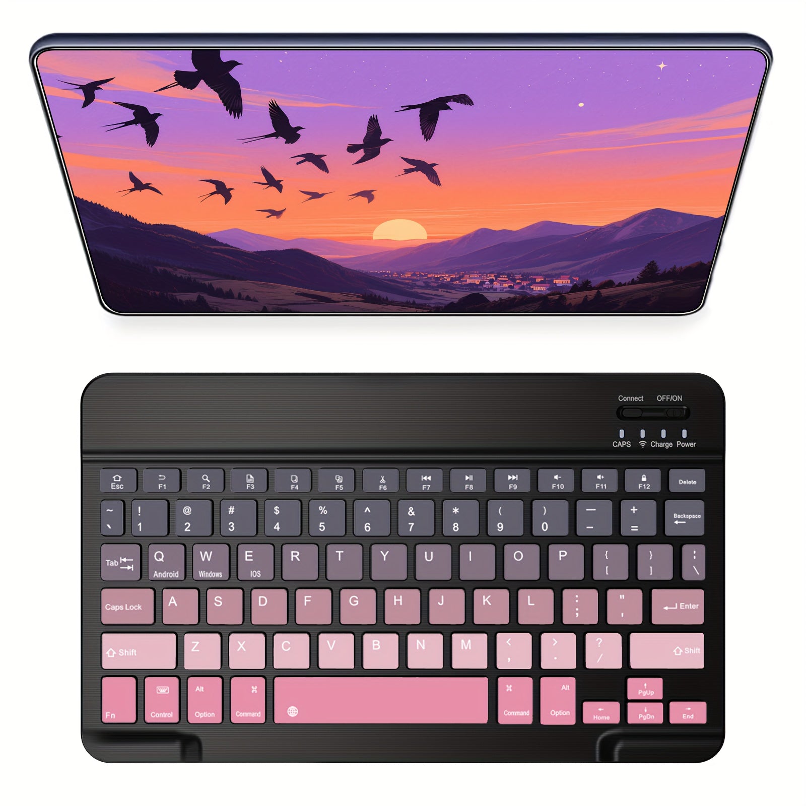 Ultra-Slim Rechargeable Bluetooth Keyboard Portable Compact Wireless Keyboard