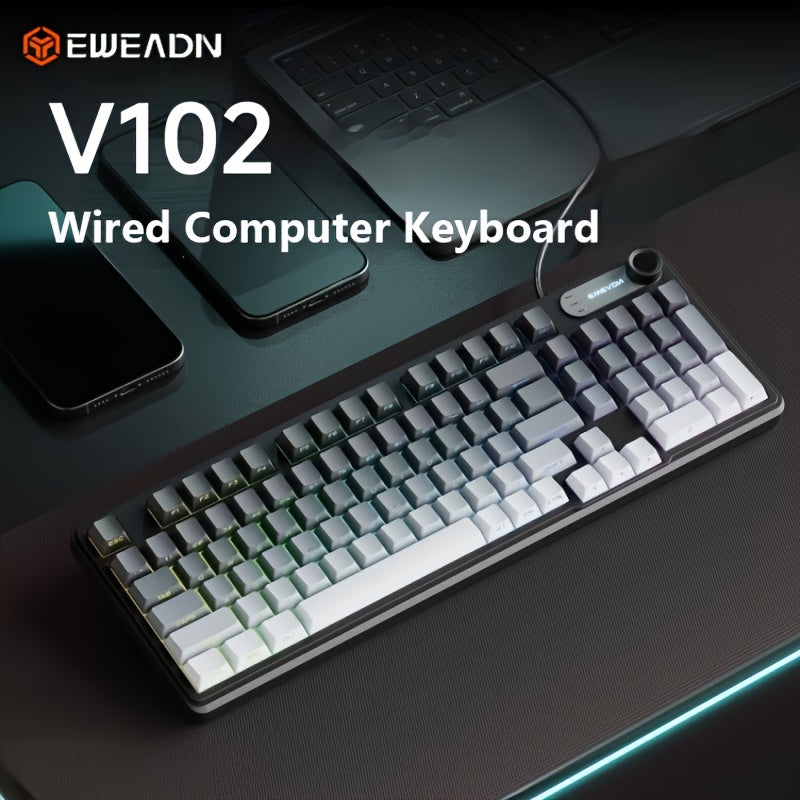 RGB Gaming Keyboard EWEADN V102 RGB Wired Gaming Keyboard - 99-Key Silent Mechanical-like Switches