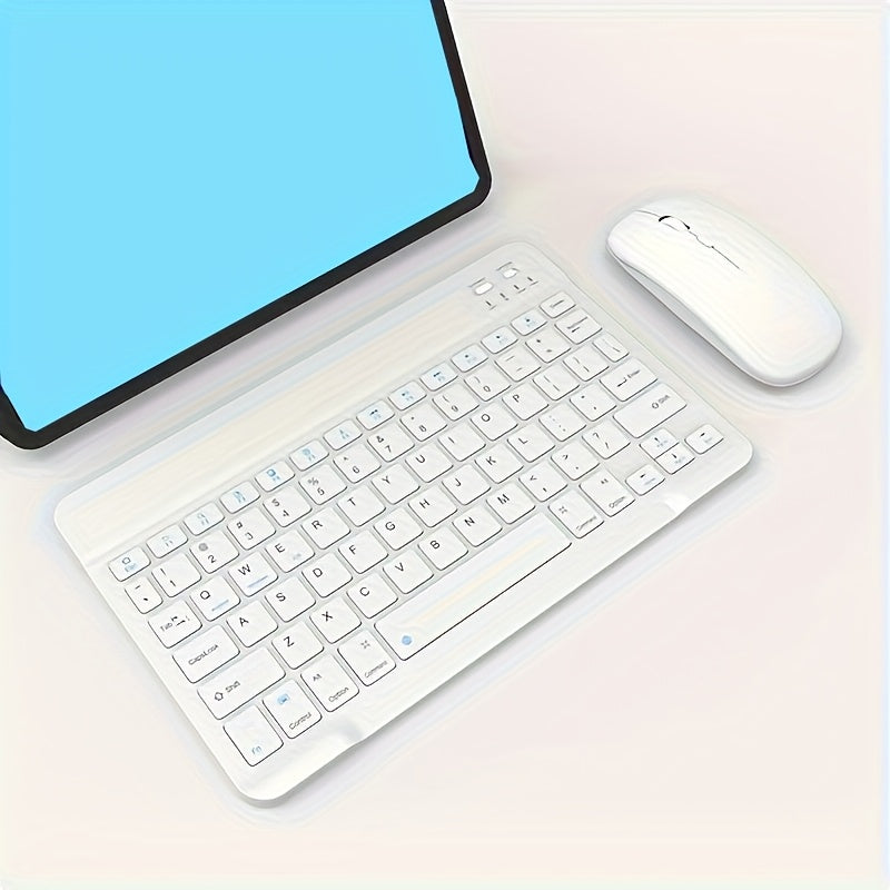 10-Inch Portable Wireless Keyboard, Ultra-Thin Rechargeable with USB-C Charging, Ambidextrous Design