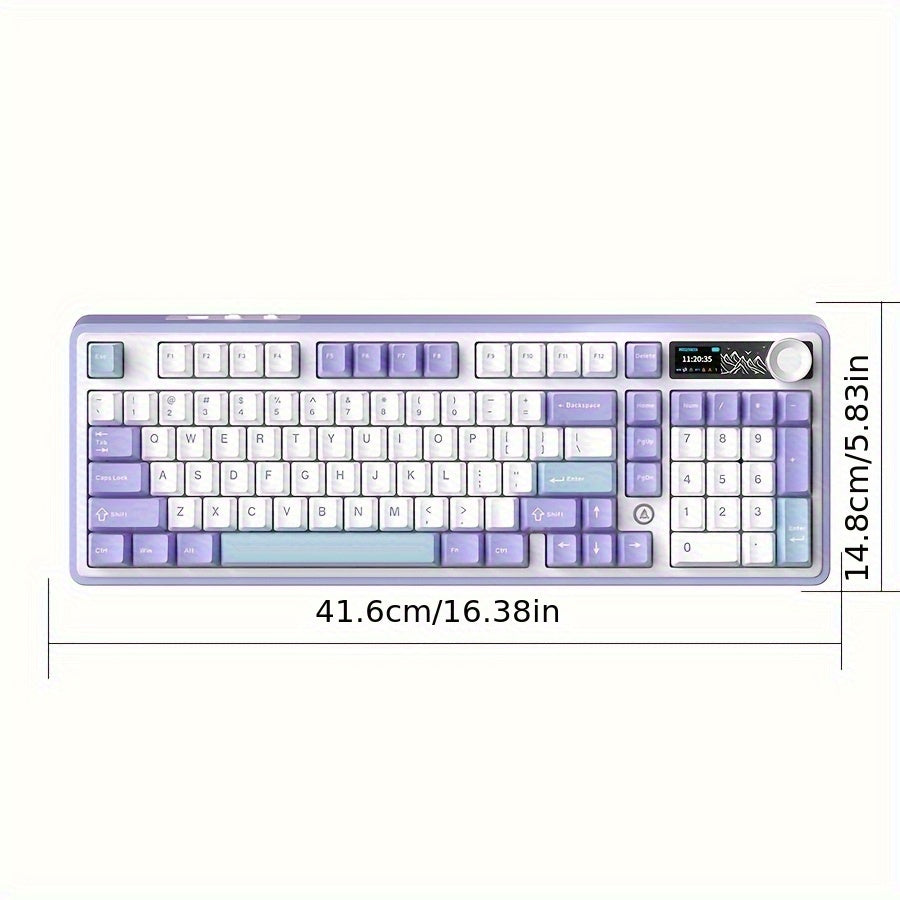 AJAZZ AK980 Mechanical Keyboard 98% Tri-mode Wireless Gaming With Colour Screen GASKET Hot-swappable