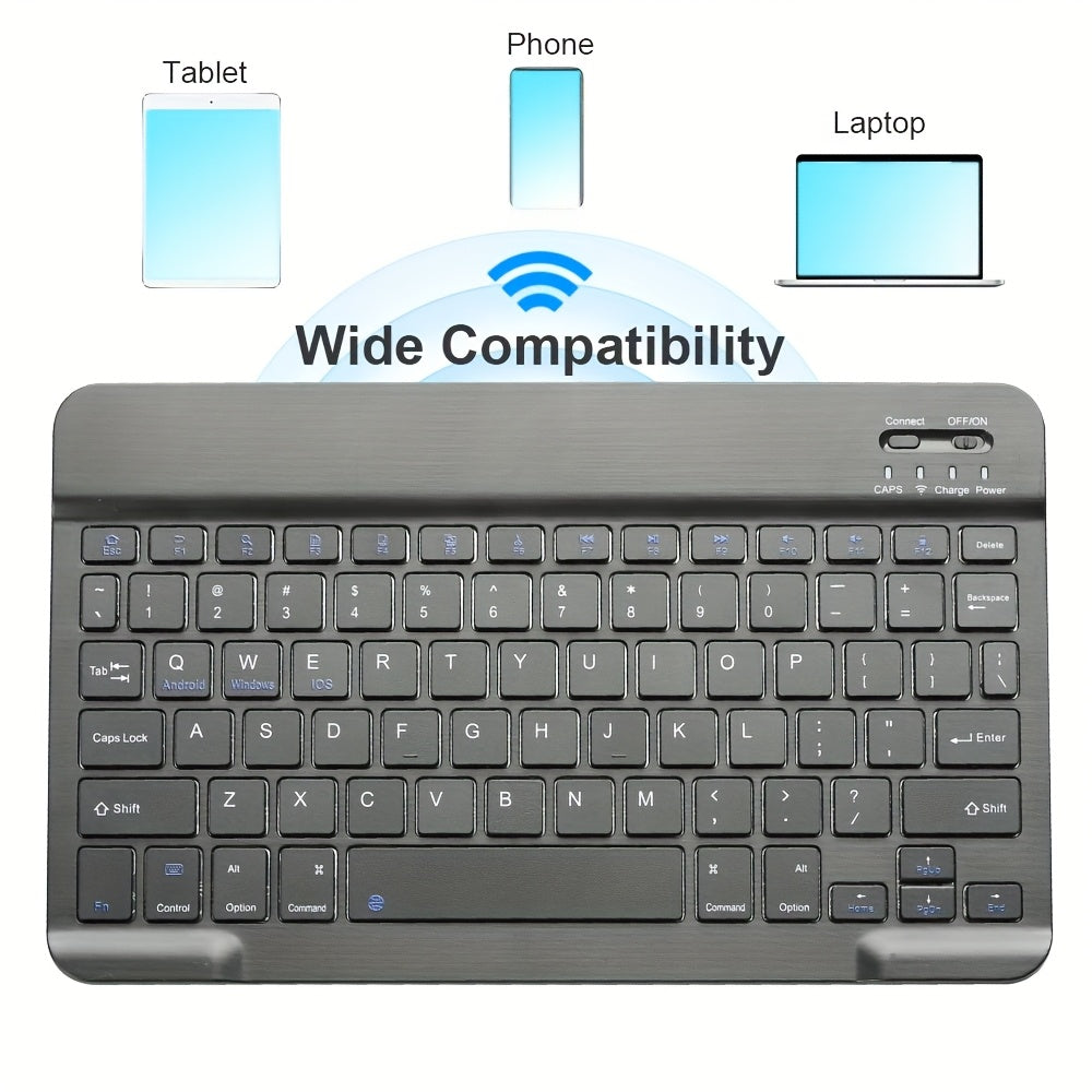 BT Connected Ultra-Thin Wireless Keyboard, Suitable for Computers\u002FTablets\u002FPhones\u002FOffice, Switchable Android\u002FWindows\u002FIOS Systems, Type C Rechargeable 10-inch Wireless Keyboard, Portable Tablet Keyboard
