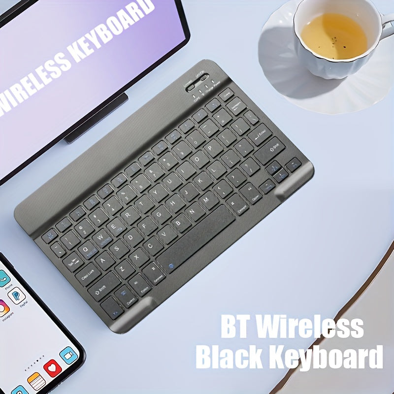 Ultra-Thin Wireless Keyboard, Portable Mini Wireless Keyboard, Rechargeable Keyboard Suitable for iPad Tablet Laptop Smartphone