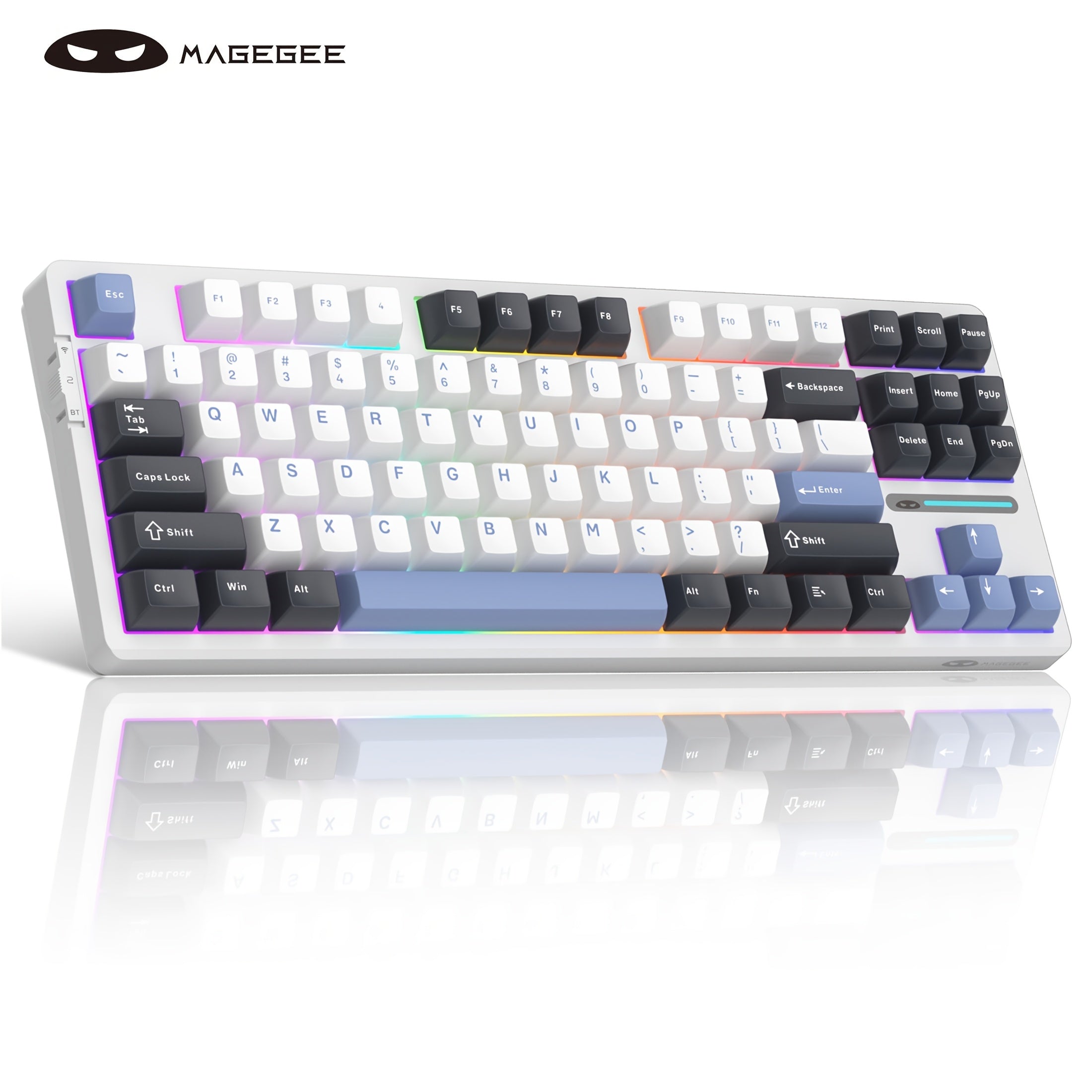 MageGee LIGHT87 Wireless Creamy Keyboard, Gasket Structure, RGB Backlit