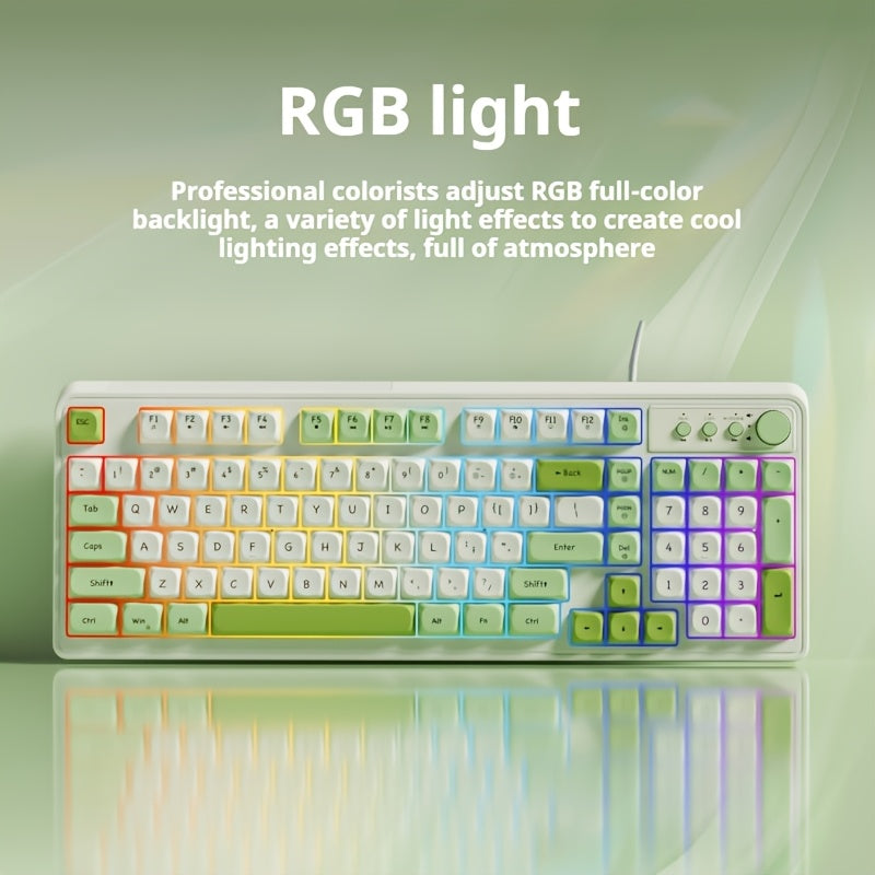EWEADN Wired Silent Gaming Keyboard with Rainbow Backlight, Quiet Typing Keys