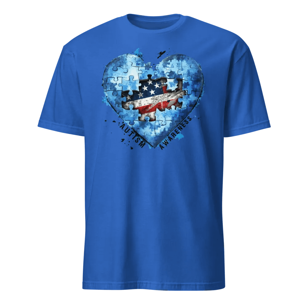 Autism Heart Puzzle American Flag