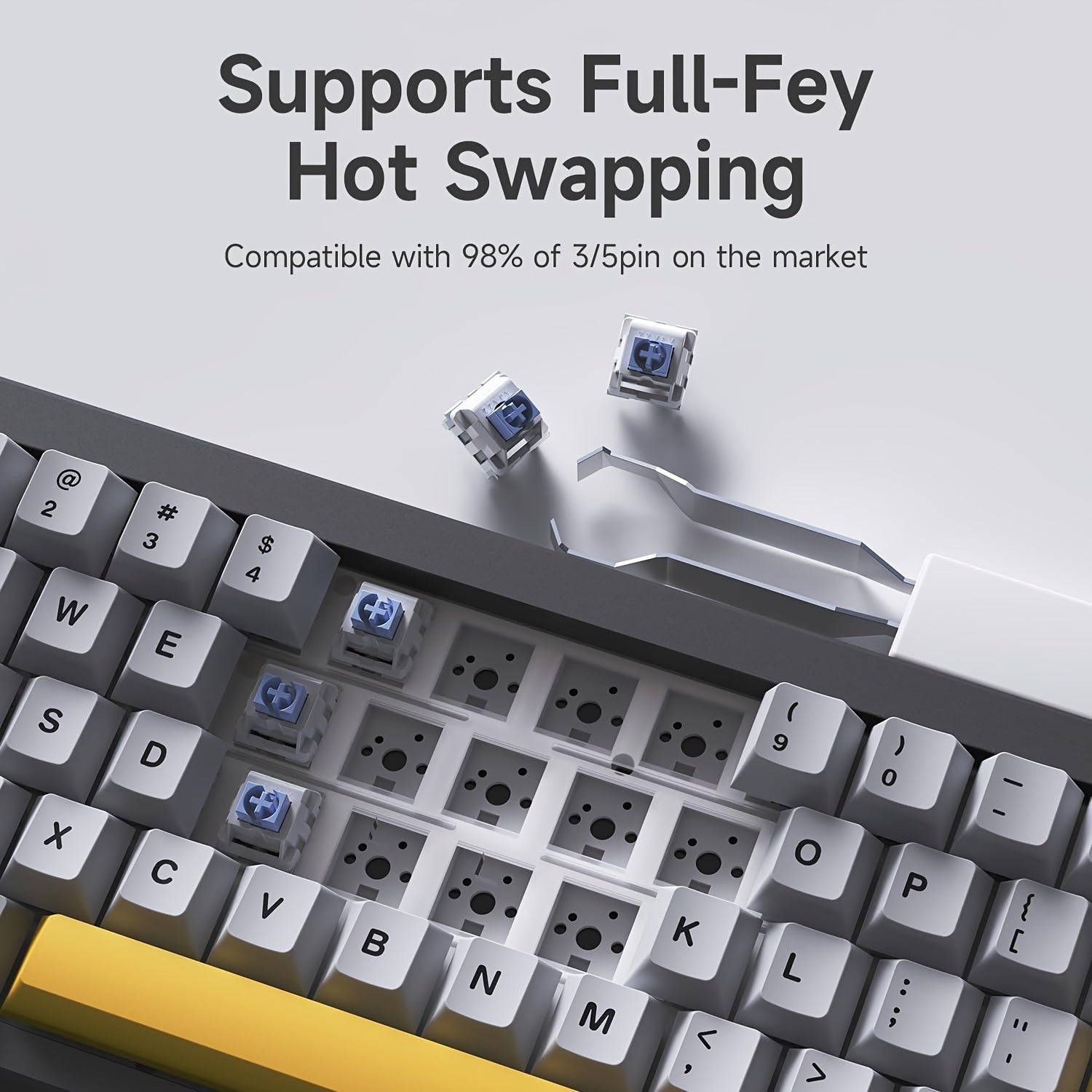 AK650 65% Compact Mechanical Gaming Keyboard with 3 Modes, Wireless Connectivity, 0.85\