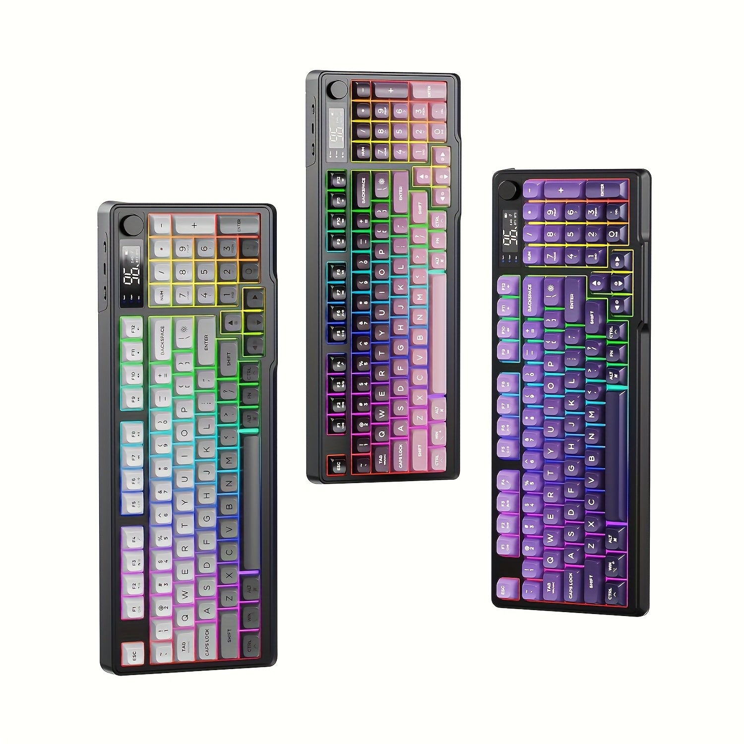 Wireless Gaming Membrane Keyboard, Knob Control BT\u002F2.4G Wireless