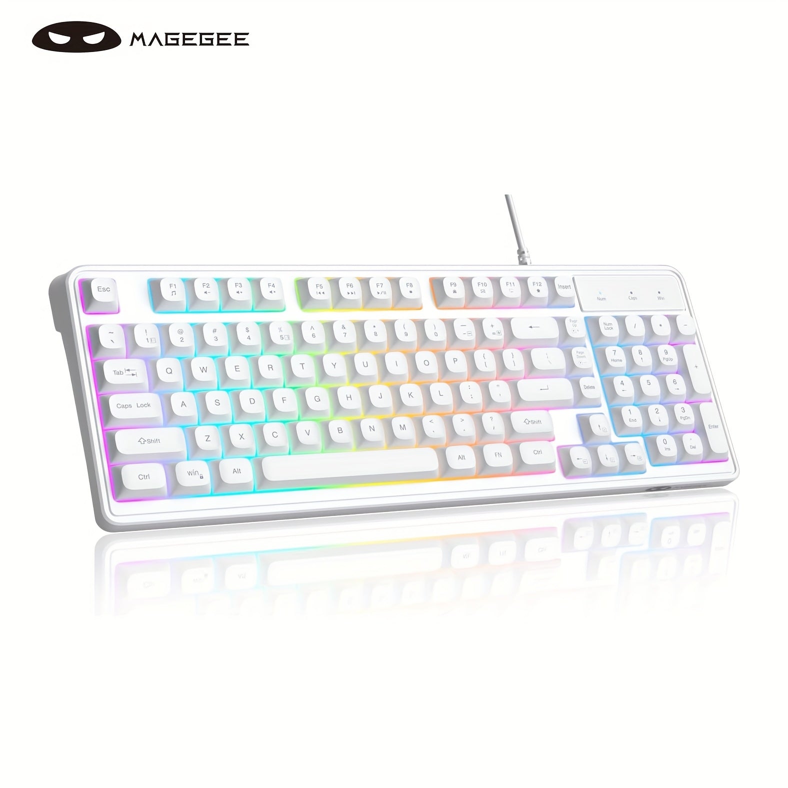 MageGee GK980 Pro 96% RGB Gaming Keyboard - 98-Key Compact Design, Rainbow Backlit