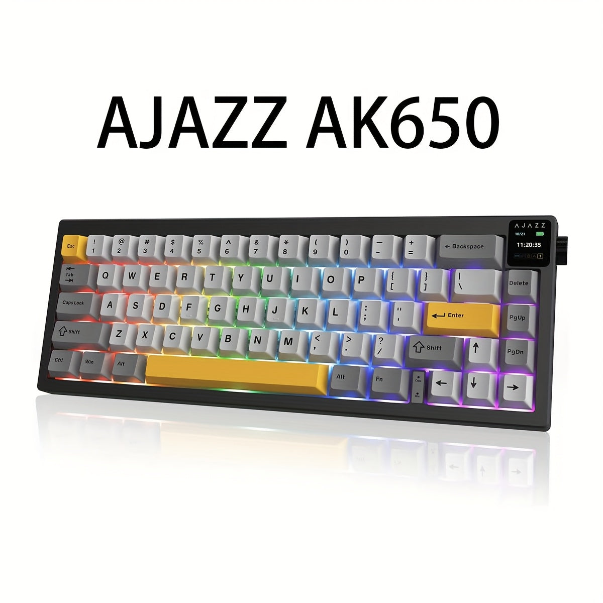 AK650 65% Compact Mechanical Gaming Keyboard with 3 Modes, Wireless Connectivity, 0.85\