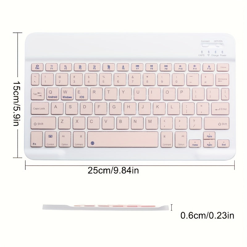 Ultra-Thin Wireless Keyboard, Portable Mini Wireless Keyboard, Rechargeable Keyboard Suitable for iPad Tablet Laptop Smartphone